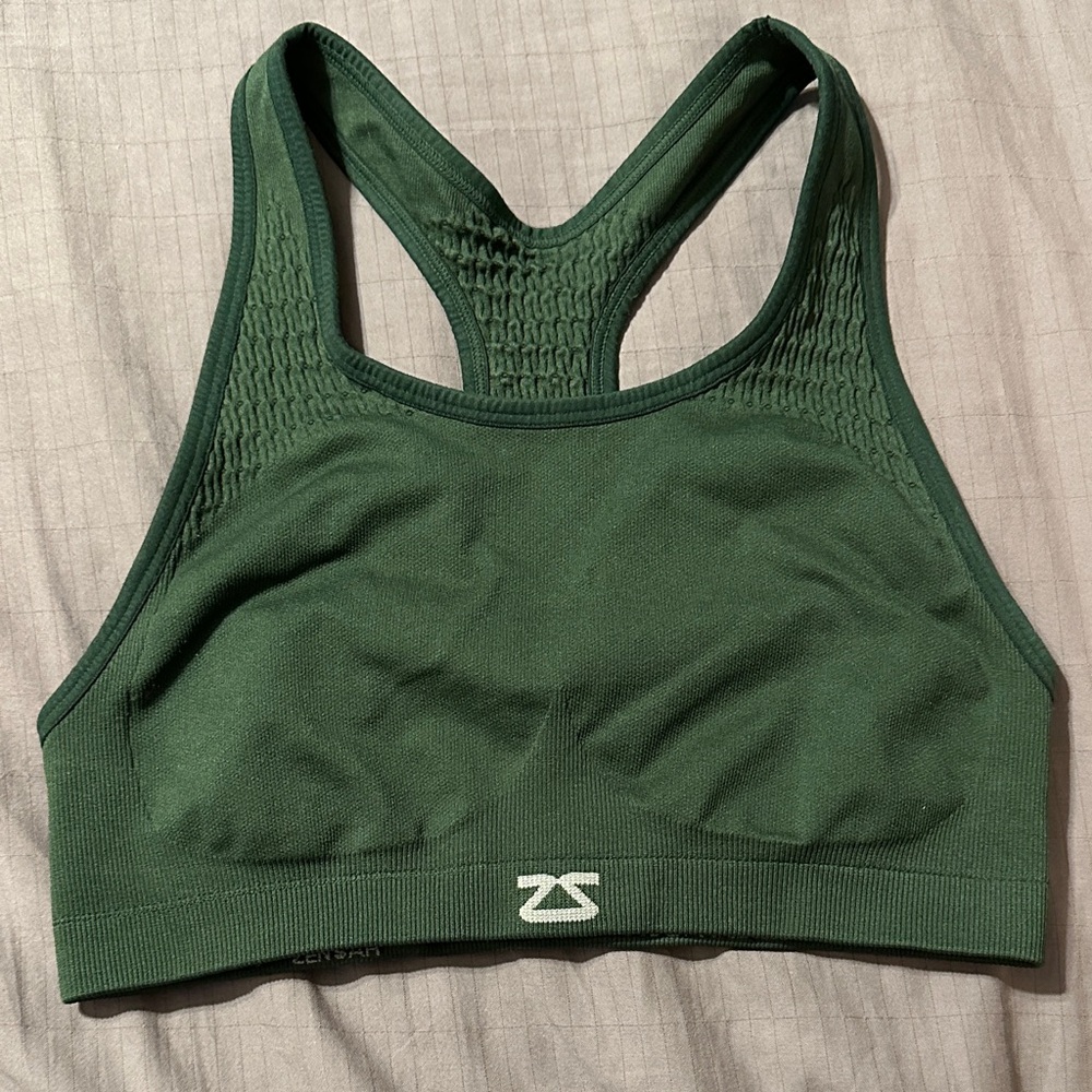 Seamless Racerback Sports Bra in Evergreen by ZS